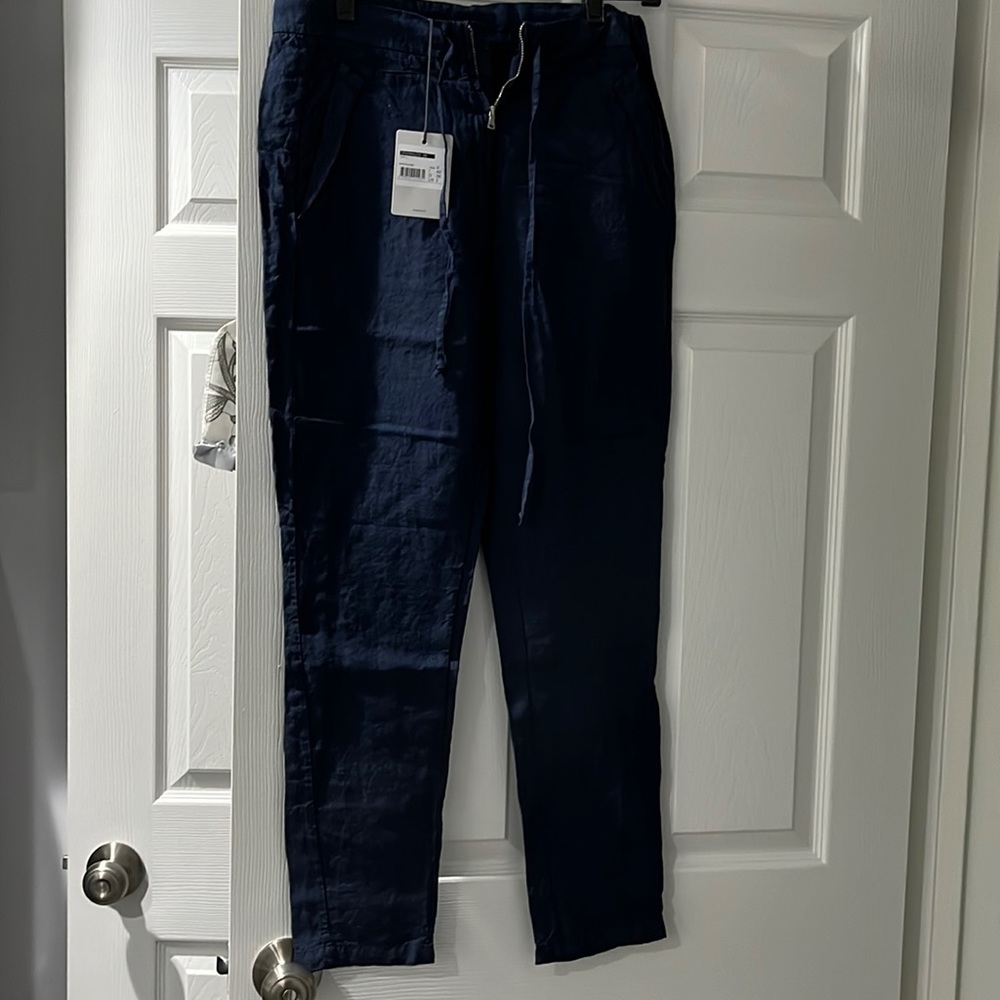 Transit Navy Linen Pants Size S
